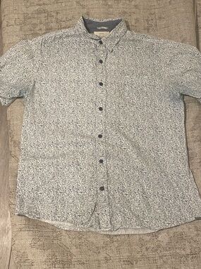 Weatherproof Men's Short-Sleeve Micro Floral Button-Down Shirt - Blue